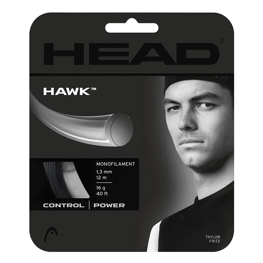 Струна теннисная HEAD Hawk 16, 281103-BK, 12м, диаметр струны 1,3мм, черный