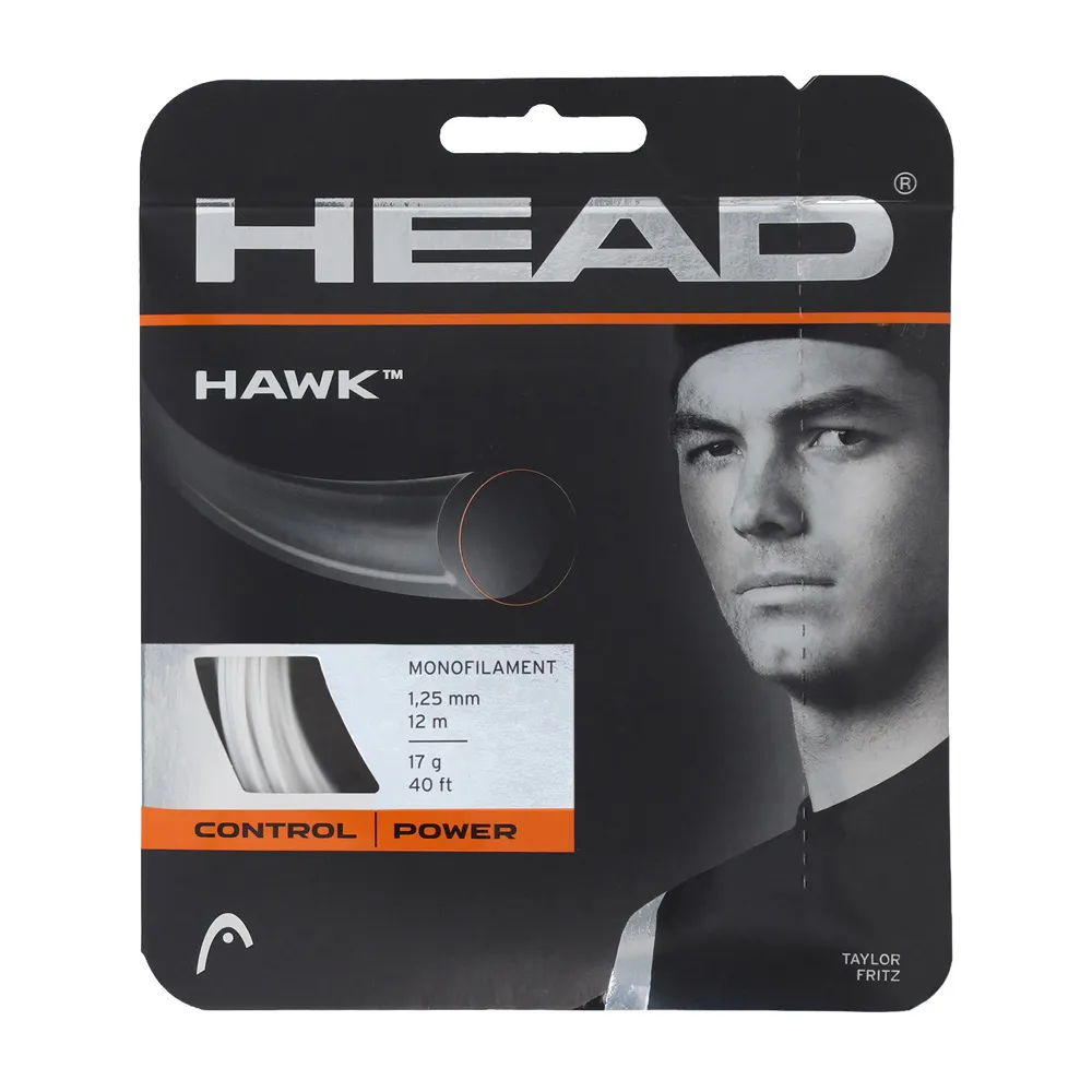 Струна теннисная HEAD Hawk 16, 281103-GR, 12м, серый