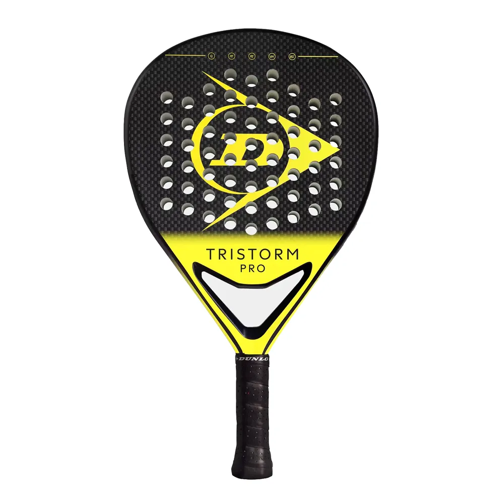 Ракетка для падела Dunlop Tristorm Pro, 10359946, для продв.игроков, стекловолокно, графит, чер-жел