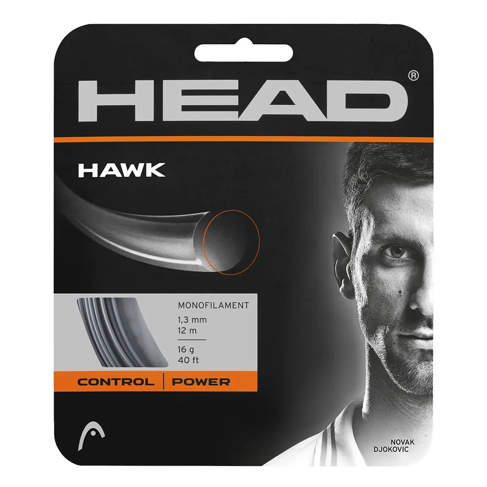 Струна теннисная HEAD Hawk 16, 281103-GR, 12м, диаметр струны 1,3мм,серый