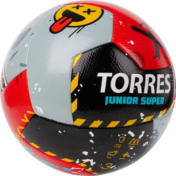 Мяч футб. TORRES Junior-3 Super, F323303, р.3,ПУ,4 сл, 12 п,гибрид.сш, крас-чёрн-сер за 2&nbsp;272.90 ₽ в Москве