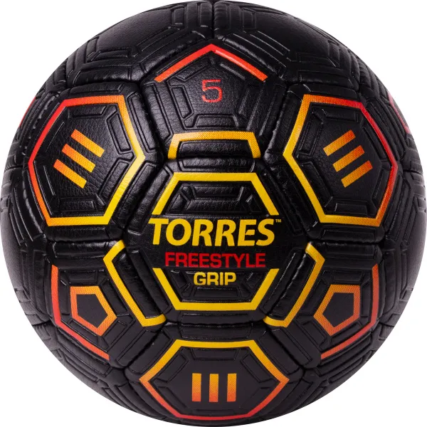Мяч футб. TORRES Freestyle Grip, F323765, р.5, 32 панели. PU, ручная сшивка, черно-желт-красн за 2&nbsp;070.60 ₽ в Москве
