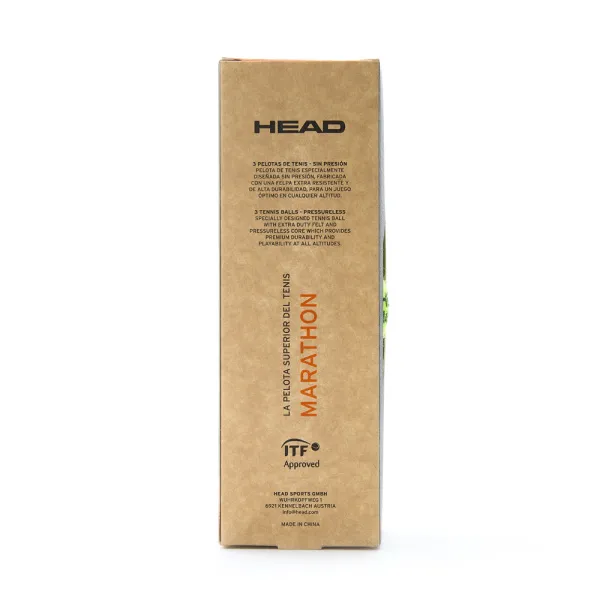 Мяч теннисный HEAD Marathon 3B, 578183, крафт. упак.3шт, без давления, фетр, нат.резина,желтый за 1&nbsp;055.70 ₽ в Москве