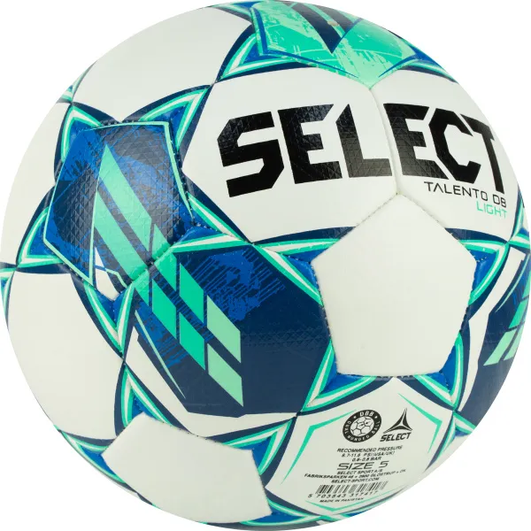 Мяч футб. SELECT Talento DB Light V23, 0775860004, р.5, 32п, ПУ, гибрид.сш, бело-зеленый за 5&nbsp;531.80 ₽ в Москве