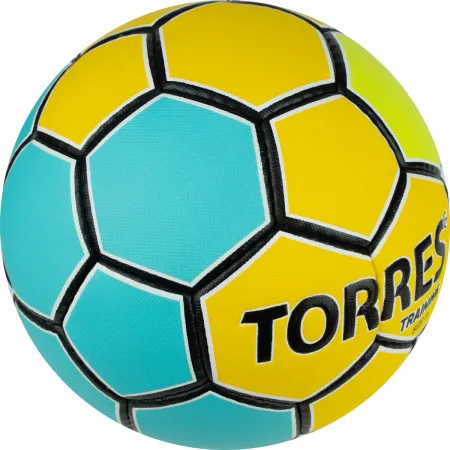 СЦ*Мяч ганд. TORRES Training, H32153, р.3, ПУ, 4 подкл. слоя, руч. сшивка, желто-голубой за 1&nbsp;615 ₽ купить в Москве