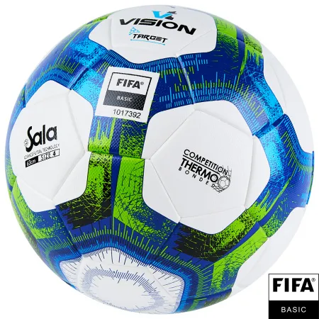 Мяч футзал. VISION Target, FS324094, FIFA Basic, р.4, 32 п. PU, 3 подкл.сл, термосшивка, бело-синий за 3&nbsp;519 ₽ купить в Москве