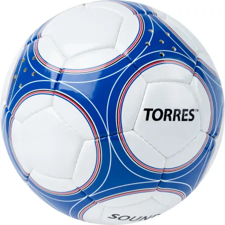Мяч футб. TORRES Sound, F30255, р.5, со звук.панелями, 32 п,гл.PU,4 слоя, руч. сш, бело-син-чер за 3&nbsp;624.40 ₽ купить в Москве