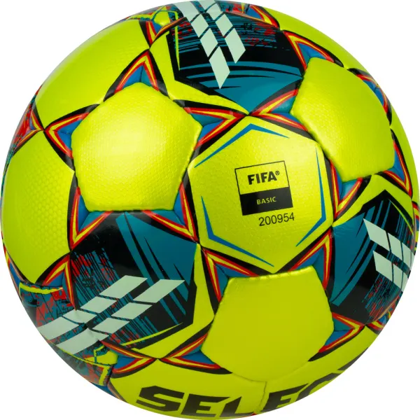Мяч футзал. SELECT Futsal Mimas, 1053460550, р.4,FIFA Basic, 32 пан, гл.ПУ, руч.сш, жел-сине-красный за 6&nbsp;303.60 ₽ в Москве