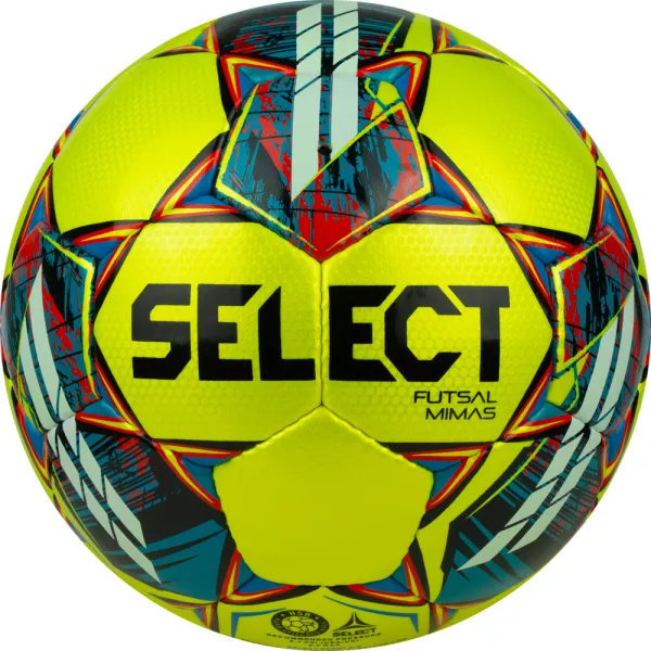 Мяч футзал. SELECT Futsal Mimas, 1053460550, р.4,FIFA Basic, 32 пан, гл.ПУ, руч.сш, жел-сине-красный за 6&nbsp;303.60 ₽ в Москве