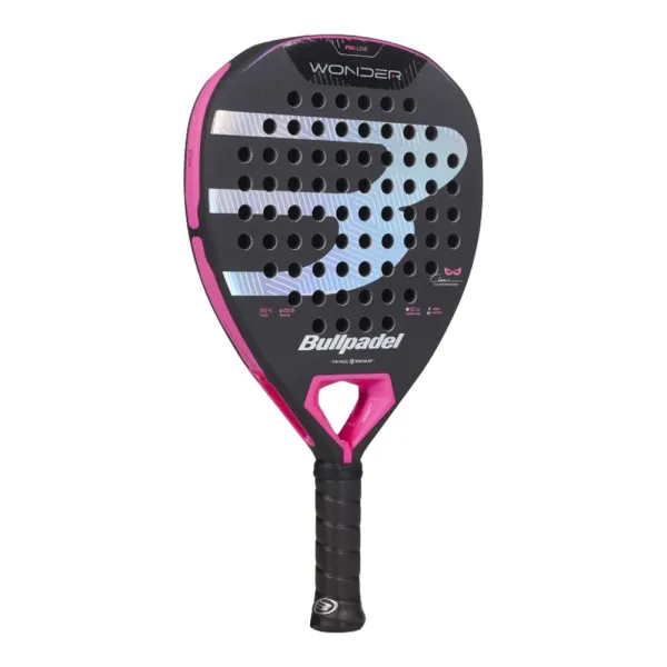 Ракетка для падела BULLPADEL Wonder 27, 497250, для продв.игроков, стекловолокно, карбон, черно-роз за 42&nbsp;969.20 ₽ в Москве
