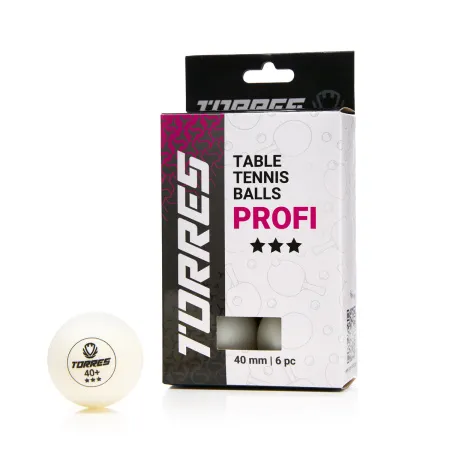 Мяч для наст. тенниса TORRES Profi 3*, TT23012, диам. 40+мм, упак. 6 шт, белый за 338.30 ₽ купить в Москве