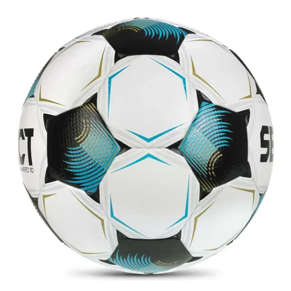 Мяч футб. SELECT Numero 10 V26, 0575071002, р.5, FIFA Basic, 32п, ПУ, гибр.сш, бело-черно-бирюзовый за 8&nbsp;404.80 ₽ в Москве