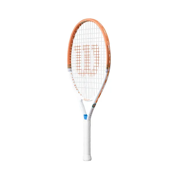 Ракетка б/т Wilson Roland Garros Elite 21, WR193610H, для дет.5-6лет,алюм.,со струн, оранжево-белый