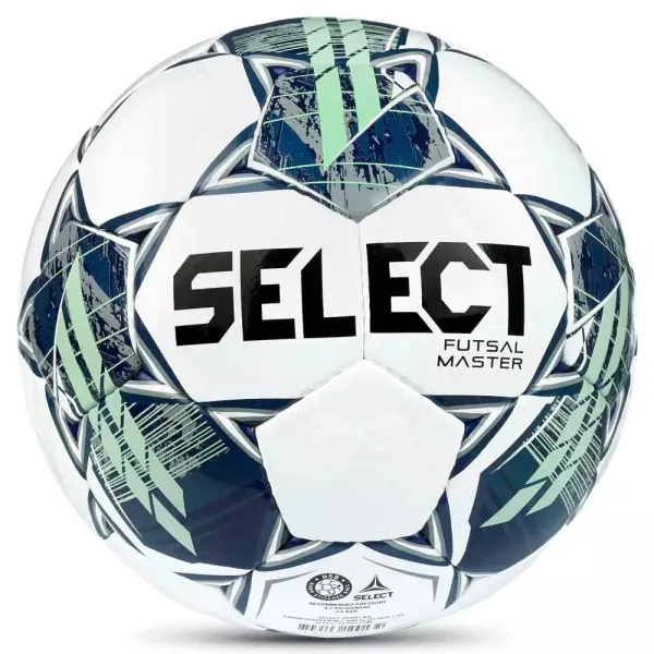 Мяч футзал. SELECT Futsal Master Shiny V22, 1043460004, р.4, Basic,32п, гл.ПУ, руч.сш,бел-син-зел за 7&nbsp;539.50 ₽ в Москве
