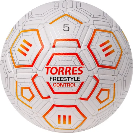 Мяч футб. TORRES Freestyle Control, F3231765, р.5, 32 п.,PU-Microfi, термосшив., бело-оран-сереб за 3&nbsp;464.60 ₽ купить в Москве