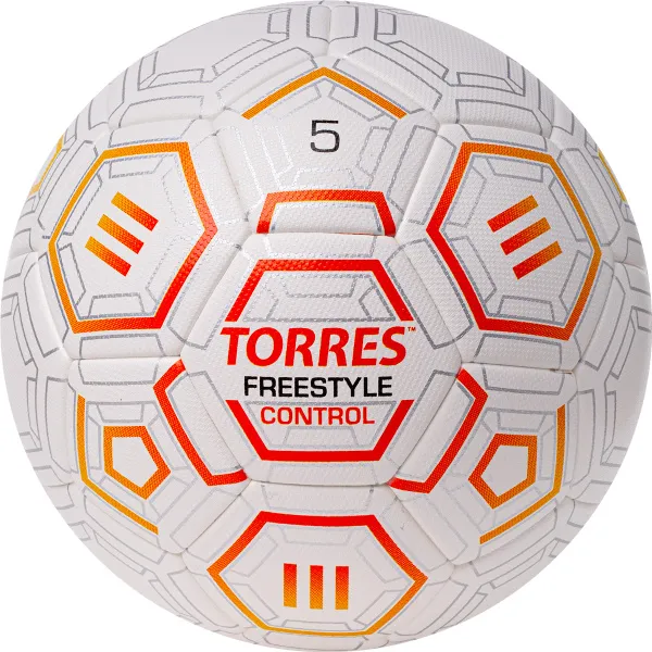 Мяч футб. TORRES Freestyle Control, F3231765, р.5, 32 п.,PU-Microfi, термосшив., бело-оран-сереб за 3&nbsp;464.60 ₽ в Москве