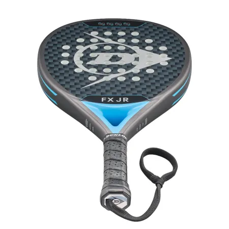 Ракетка для падела Dunlop FX Jr, 10370738, для юниоров, гибрид, графит, черно-голубой за 11&nbsp;019.40 ₽ купить в Москве