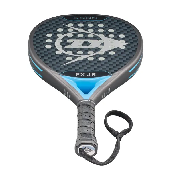 Ракетка для падела Dunlop FX Jr, 10370738, для юниоров, гибрид, графит, черно-голубой за 11&nbsp;019.40 ₽ в Москве