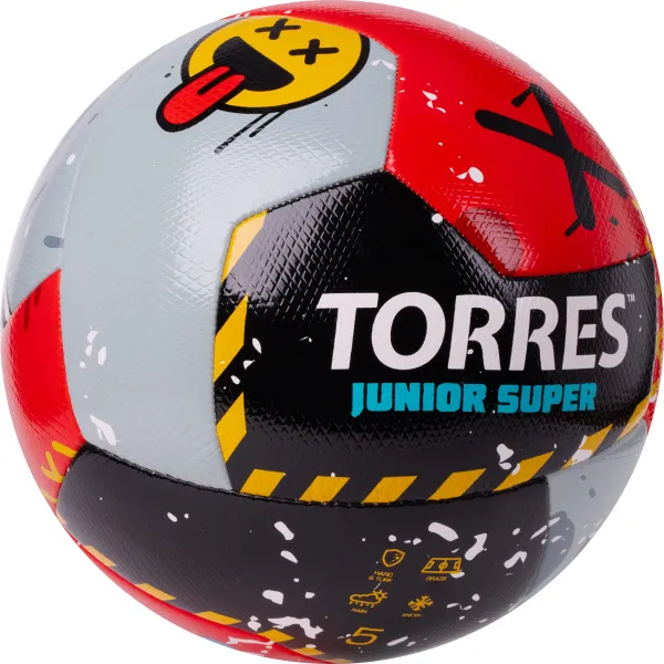 Мяч футб. TORRES Junior-5 Super, F323305, р.5, ПУ,4сл,12 п,гибрид.сш,крас-чёрн-сер за 2&nbsp;272.90 ₽ в Москве
