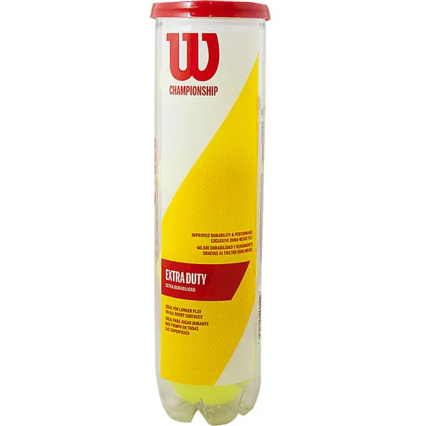 Мяч теннисный WILSON Championship, WRT110000, одобр.ITF и USTA,фетр,нат.резина, уп.4 шт, желтый