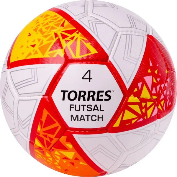 Мяч футзал. TORRES Futsal Match, FS323774, р.4, 32 панели. ПУ,4 подкл.слоя,ручн.сш,бело-крас-жёлт за 2&nbsp;454.80 ₽ в Москве