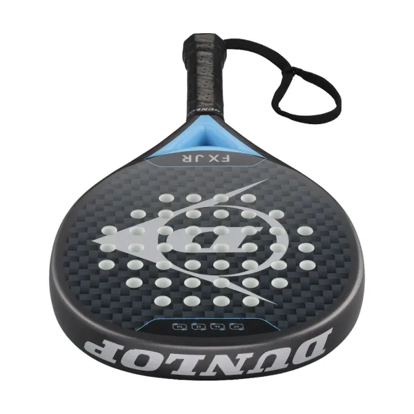 Ракетка для падела Dunlop FX Jr, 10370738, для юниоров, гибрид, графит, черно-голубой за 11&nbsp;019.40 ₽ в Москве