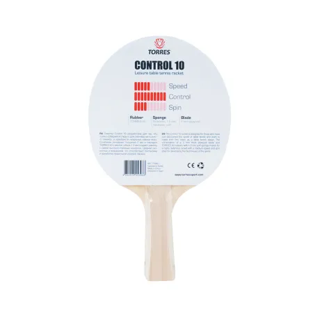Ракетка для н/т TORRES Control 10, TT0001, для начинающих, накладка 1,5 мм, конич. ручка за 426.70 ₽ купить в Москве