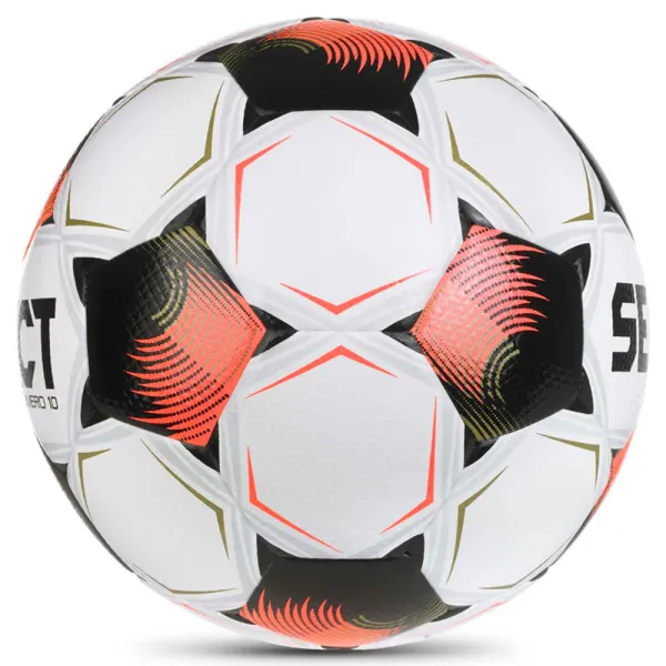Мяч футб. SELECT Numero 10 V26, 0574071002, р.4, FIFA Basic, 32п, ПУ, гибр.сш, бело-черно-оранжевый за 8&nbsp;404.80 ₽ в Москве